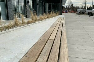 Ipe Wood benches at Glenora West Block, Edmonton