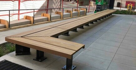 Kebony Benches at Epic 103 Street, Edmonton